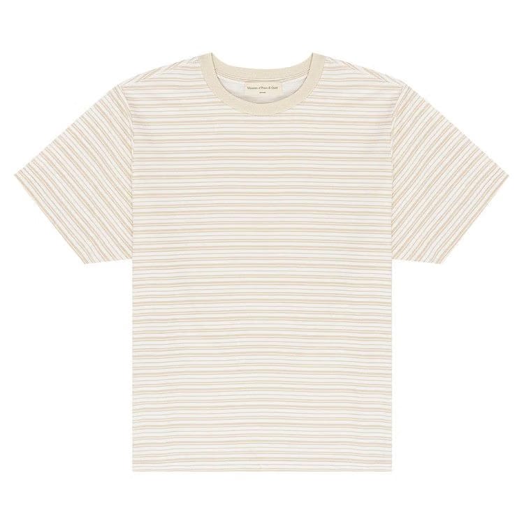 Museum of Peace & Quiet Wordmark Striped T-Shirt Bone