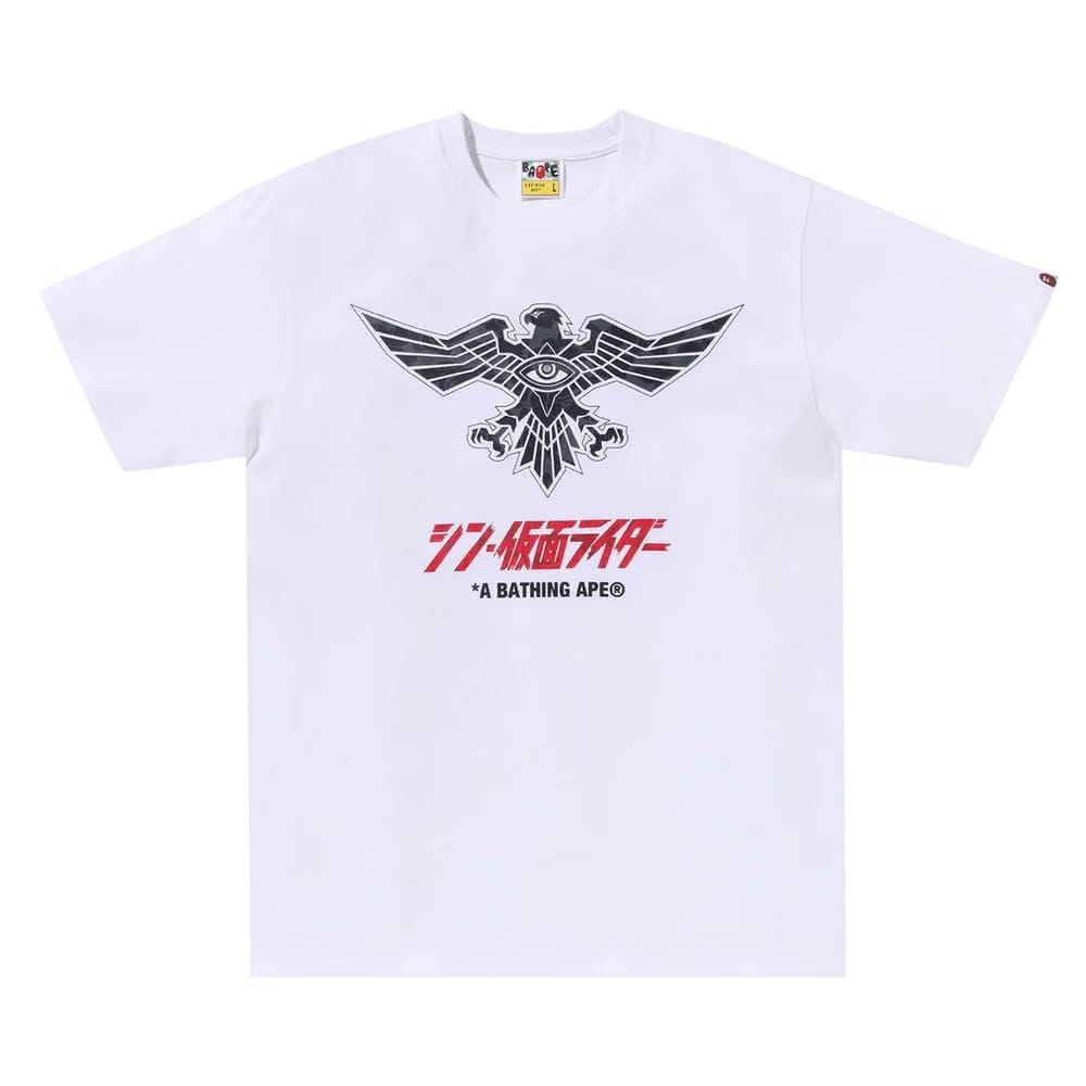 BAPE x Shin Kamen Rider Shocker Emblem T-Shirt White/Black