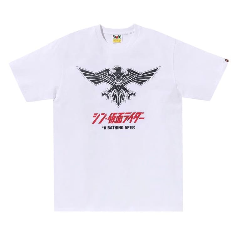 BAPE x Shin Kamen Rider Shocker Emblem T-Shirt White/Black