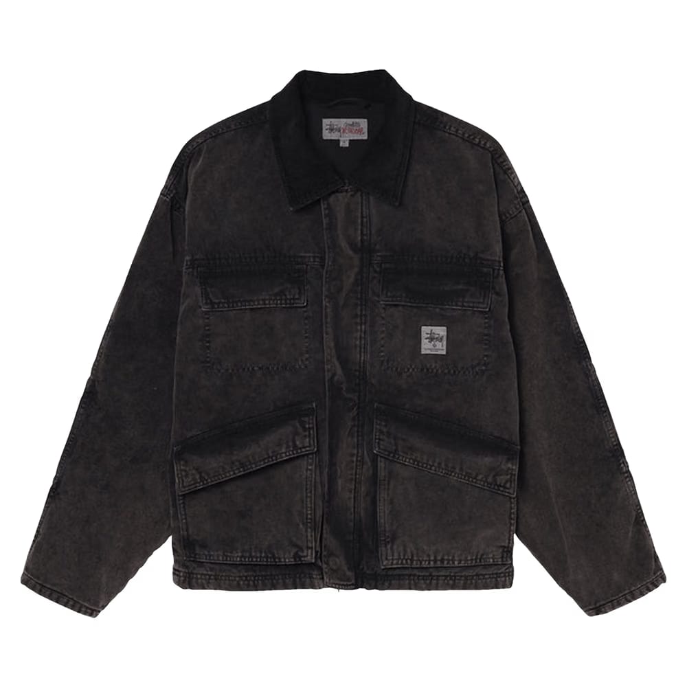 Stussy Washed Canvas Shop Jacket Black