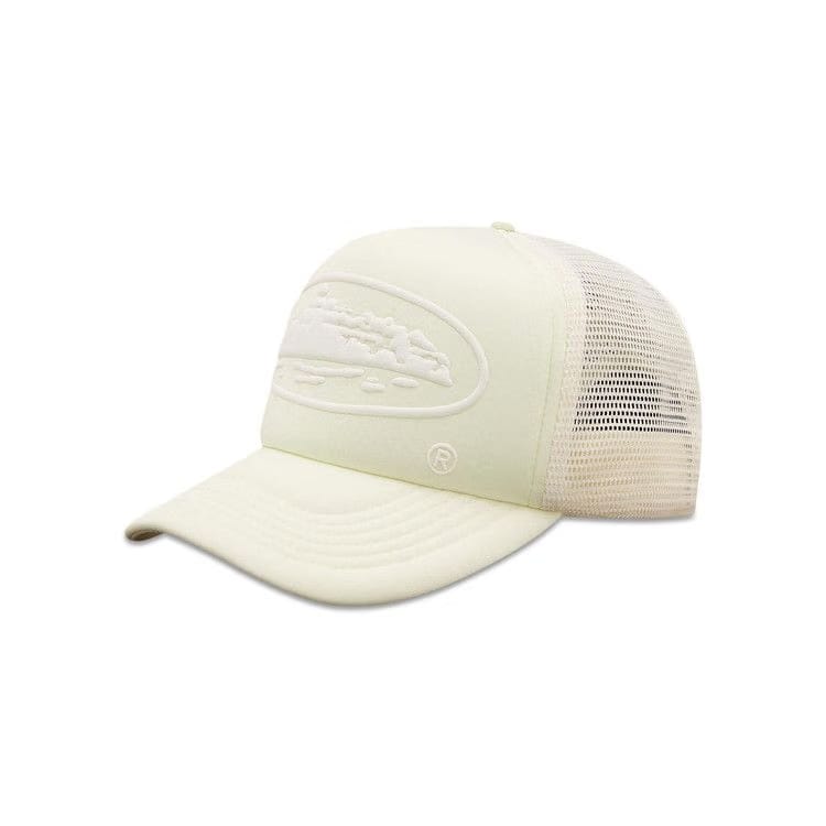 Corteiz Alcatraz Puff Print Trucker Hat Off White