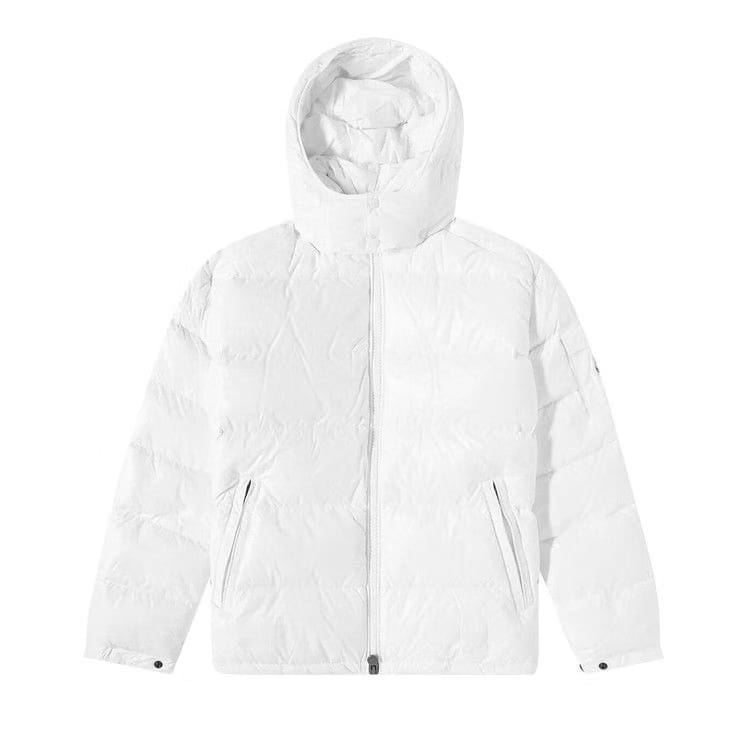 Moncler Maya Hooded Puffer Shiny Jacket White