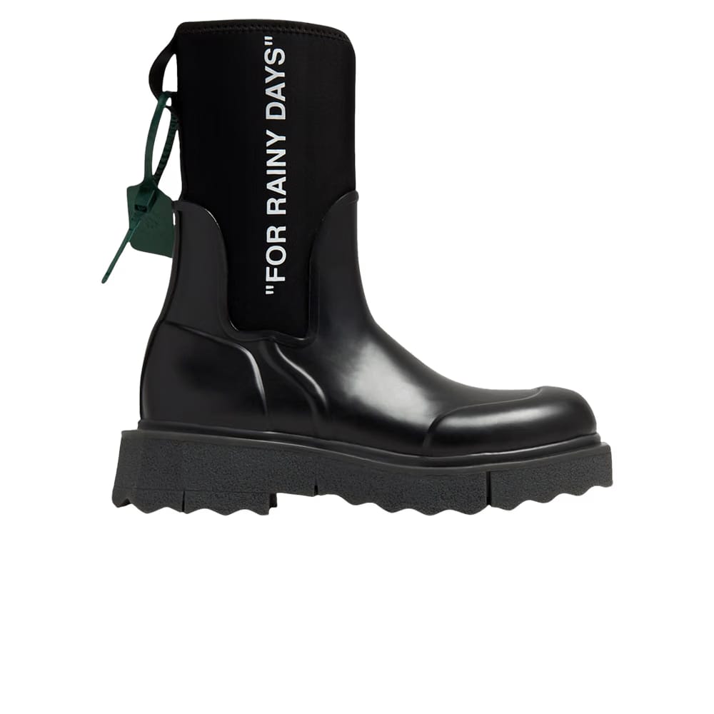 Off-White Wmns Sponge Rubber Rain Boot 'For Rainy Days - Black'
