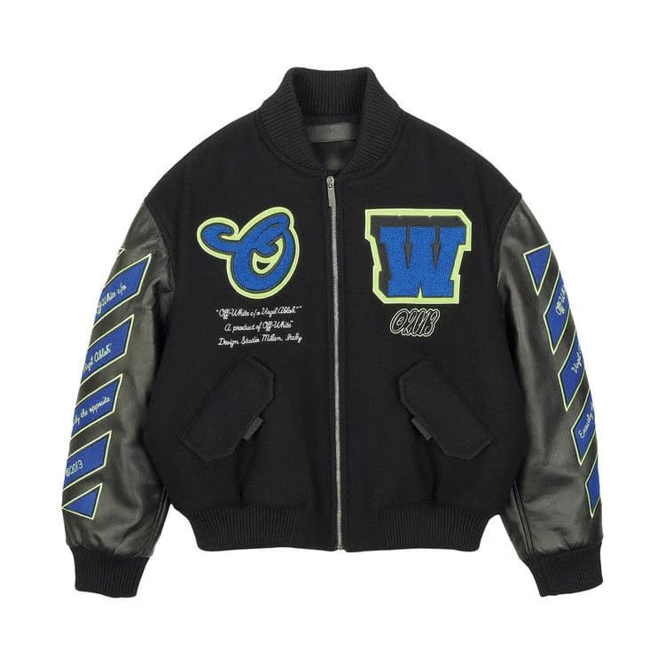 Off-White Hammer Leather Over Bomber Black/Blue