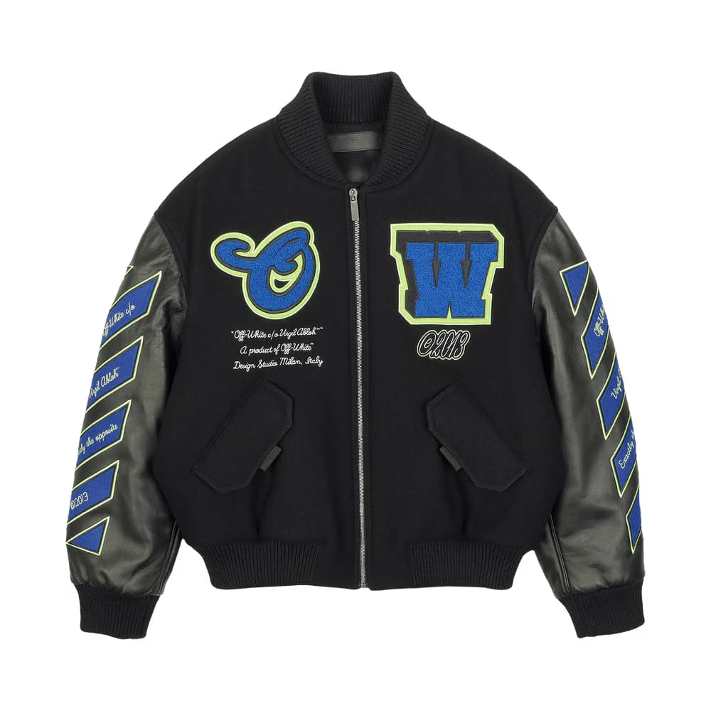 Off-White Hammer Leather Over Bomber Black/Blue