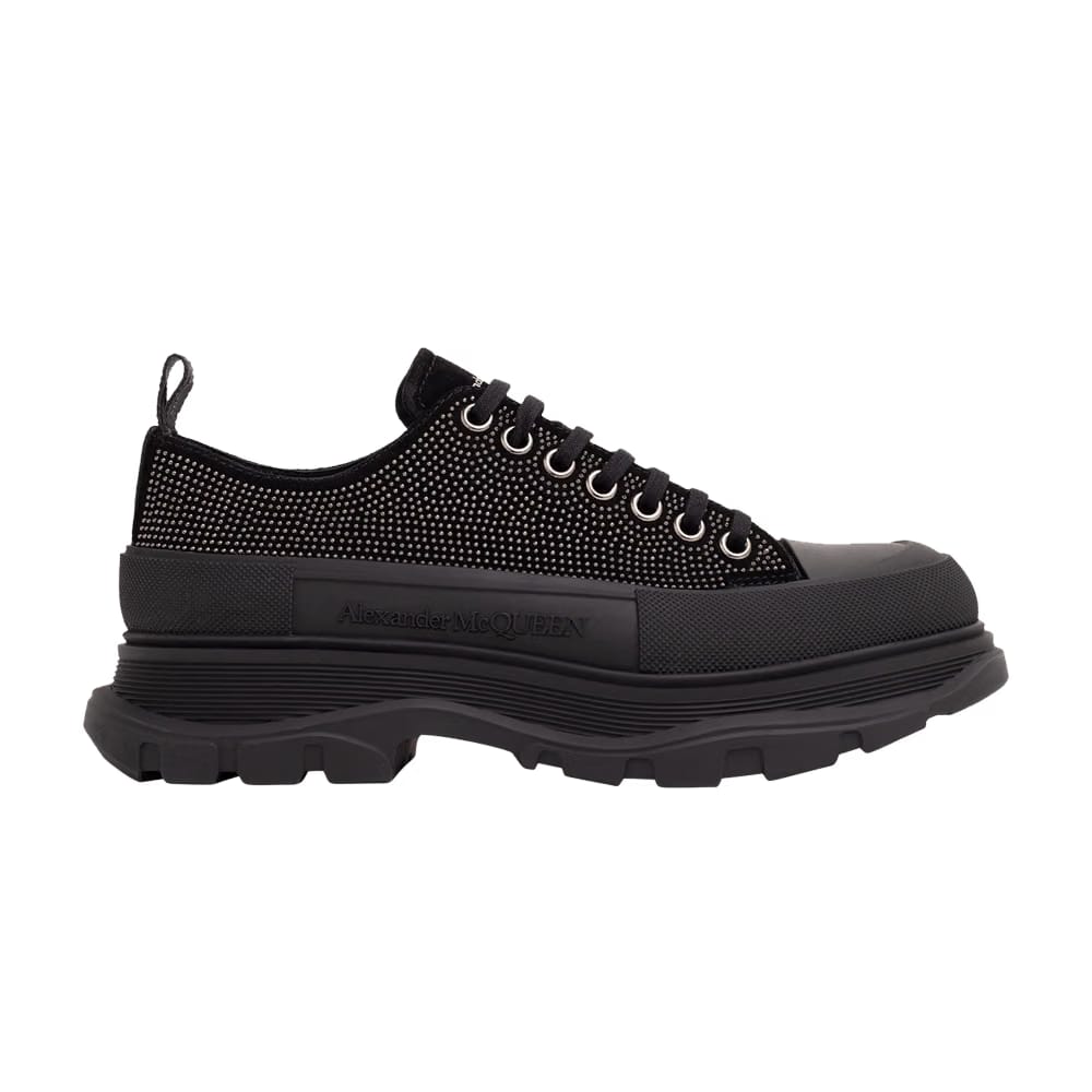 Alexander McQueen Tread Slick Lace-Up Black Embellished Studs