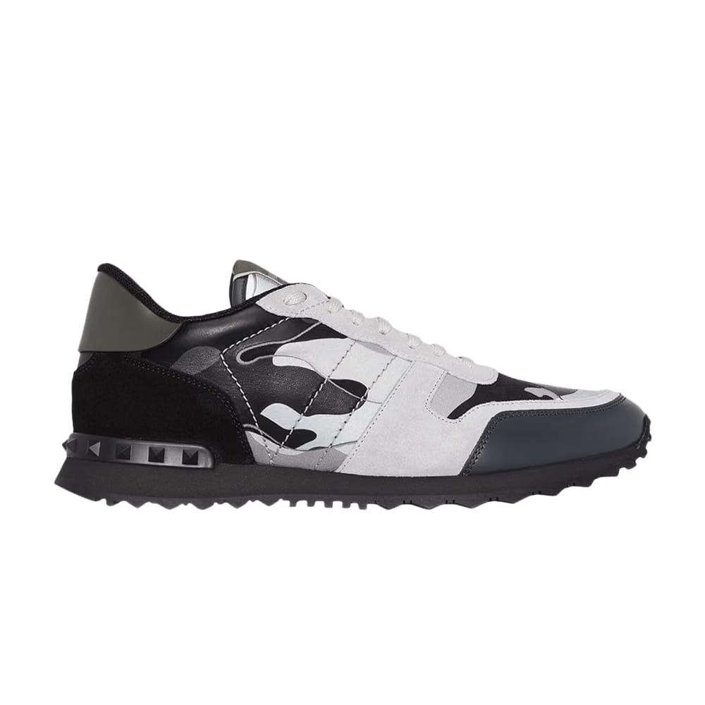 Valentino Rockrunner Rockstud Lace Grey Black Camo