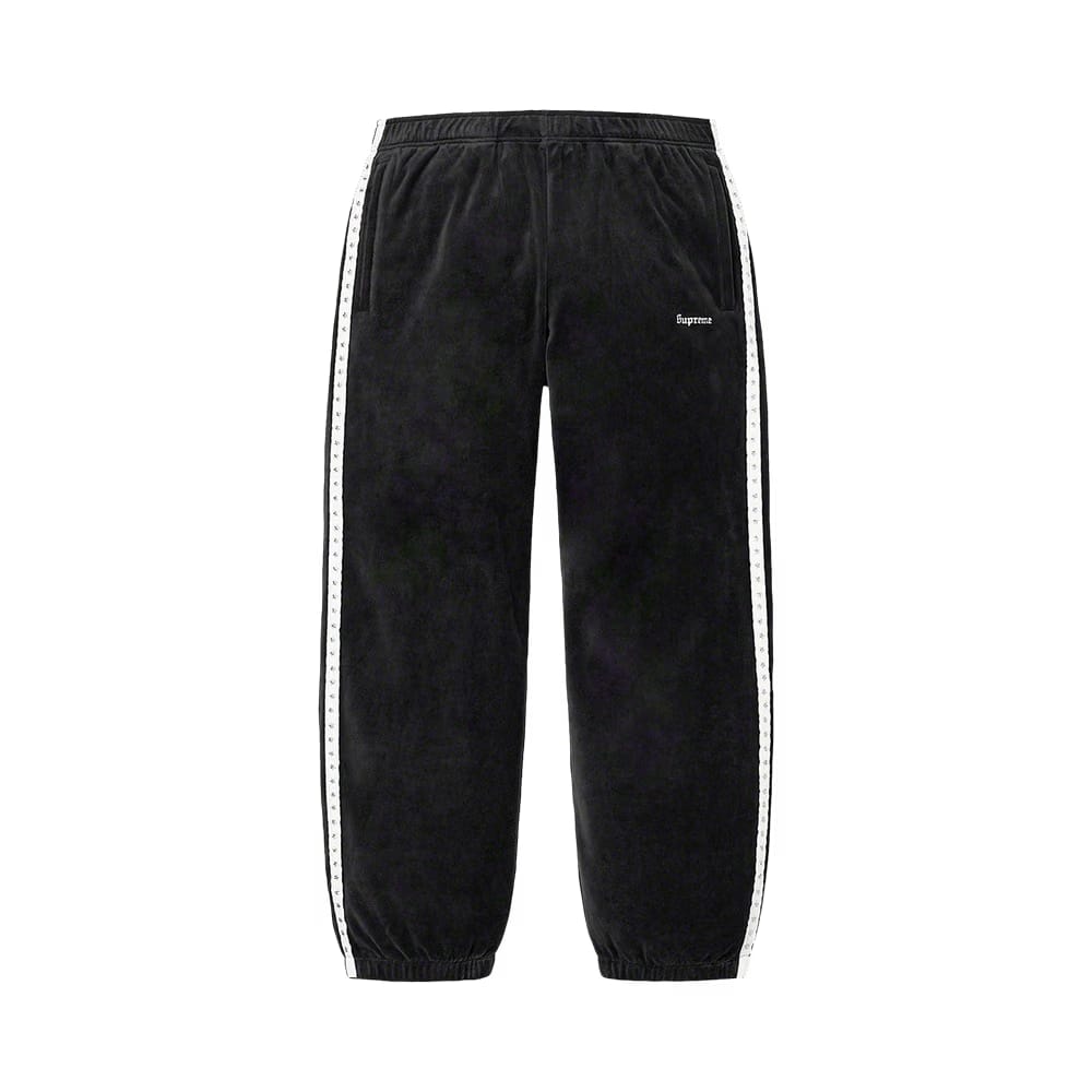 Supreme Studded Velour Track Pant Black