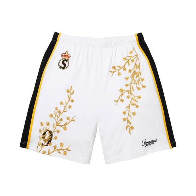 Supreme Floral Soccer Shorts White