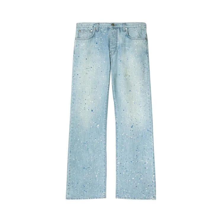 Off-White Paint Relaxed Jeans Navy Blue/Multicolor