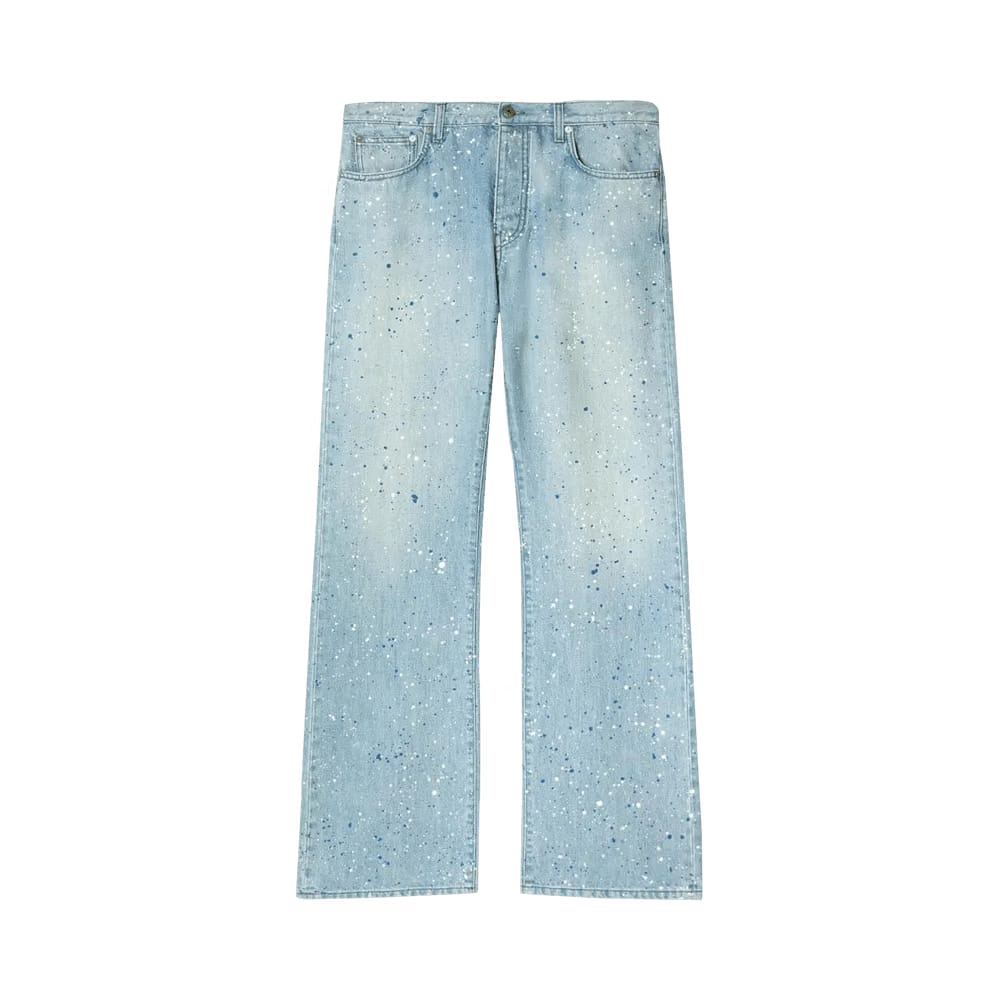 Off-White Paint Relaxed Jeans Navy Blue/Multicolor