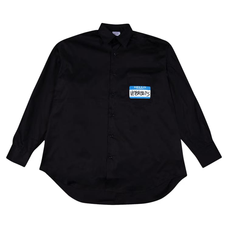Vetements My Name Is Shirt Black