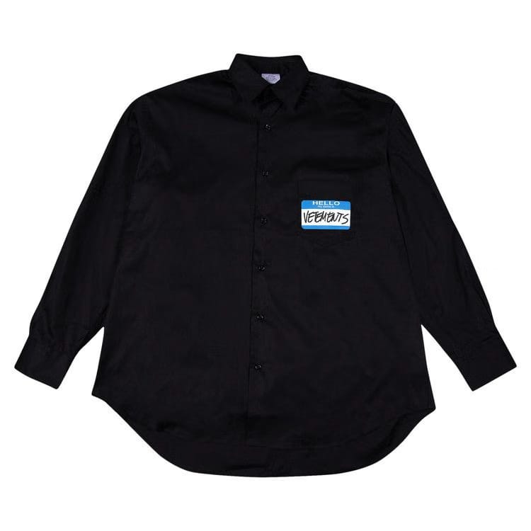Vetements My Name Is Shirt Black