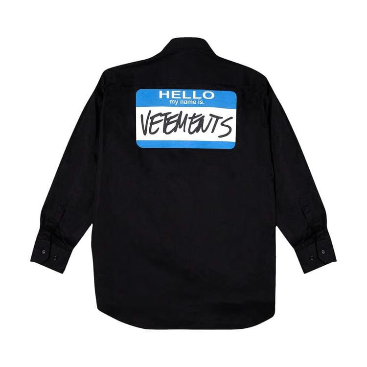 Vetements My Name Is Shirt Black