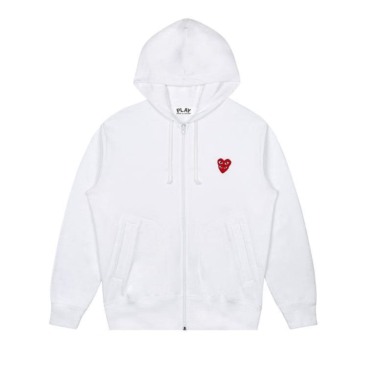 Comme des Garçons PLAY Stacked Heart Hoodie White
