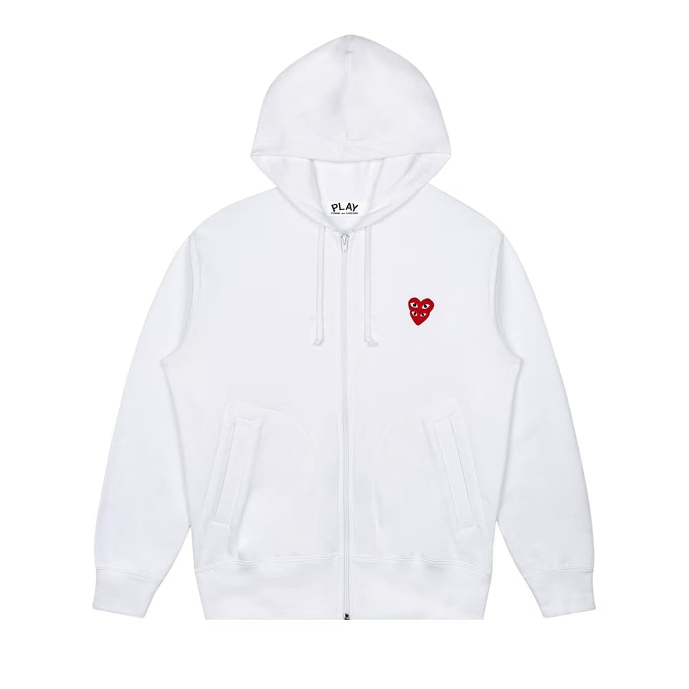 Comme des Garçons PLAY Stacked Heart Hoodie White