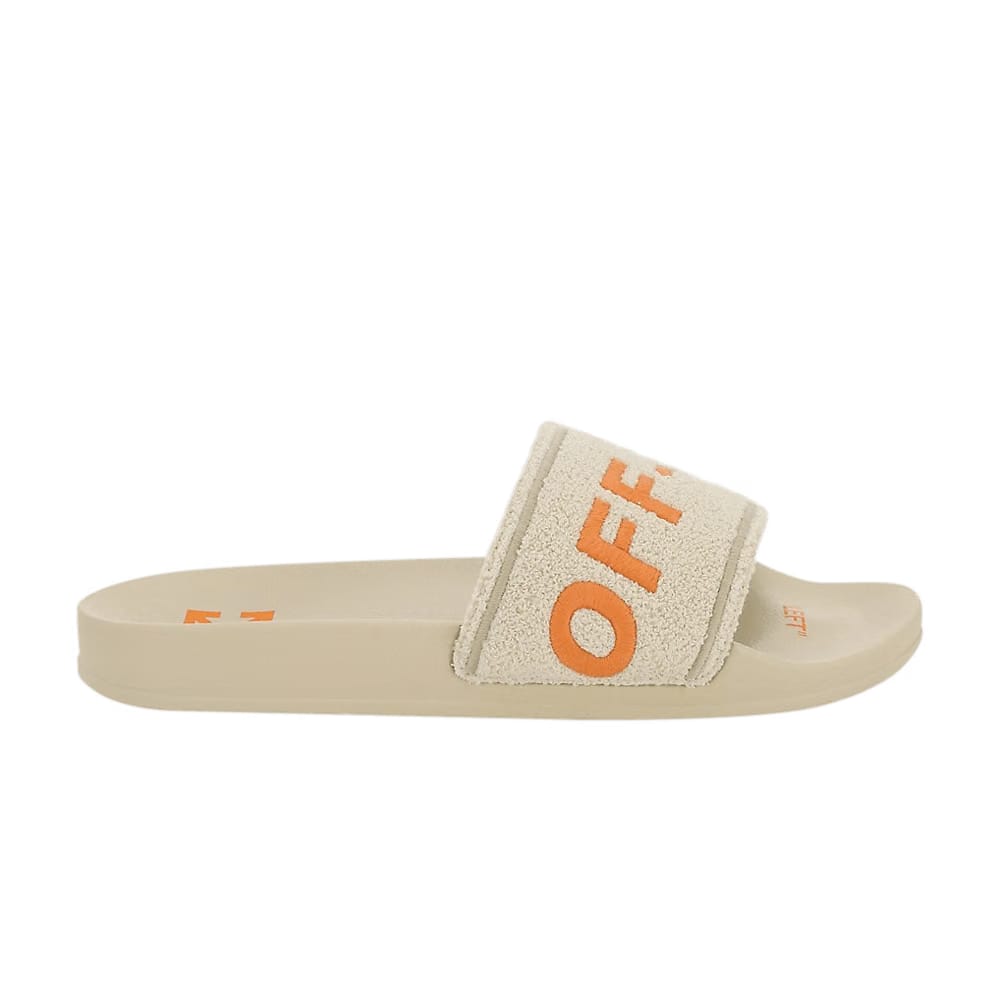 Off-White Towel Embroidery Slider Beige Orange