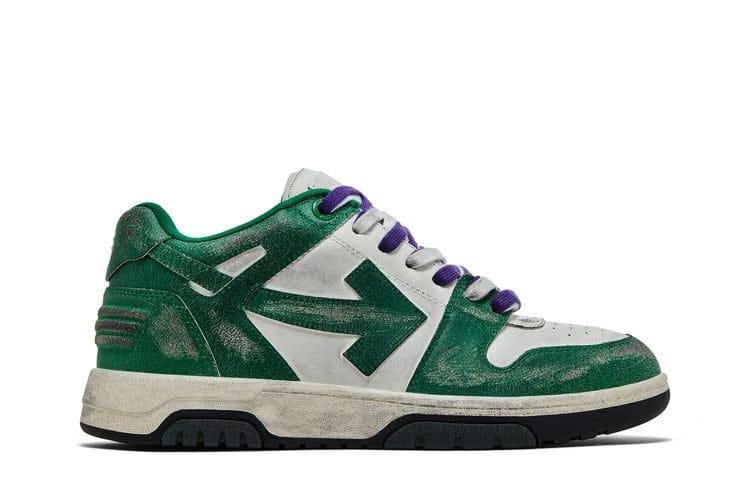 Off-White Out of Office Vintage Leather White Green
