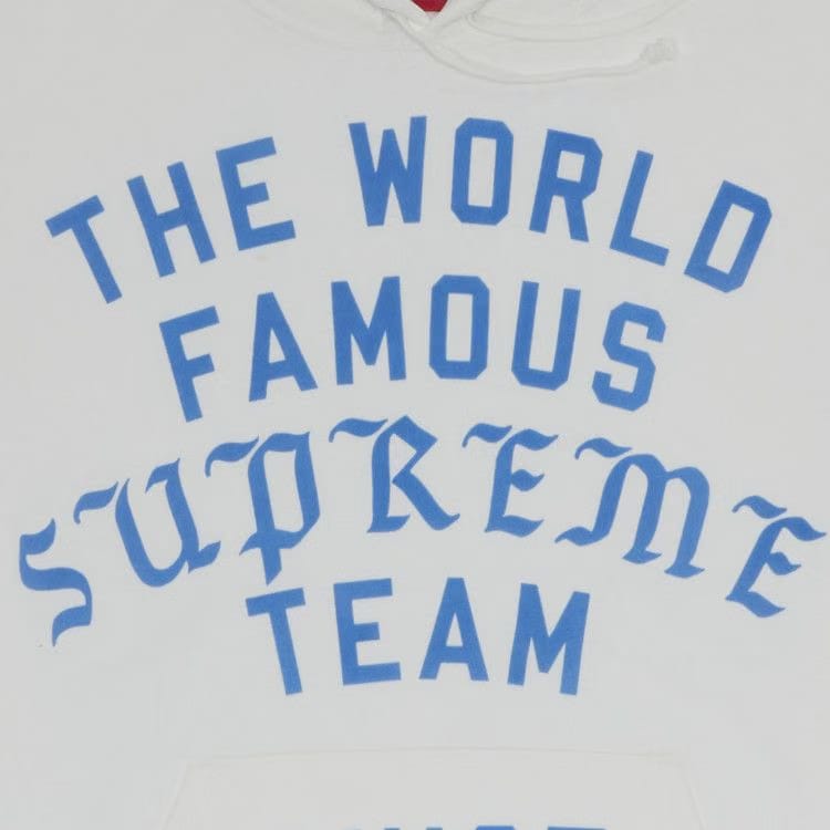Supreme Team Flocked Hoodie White