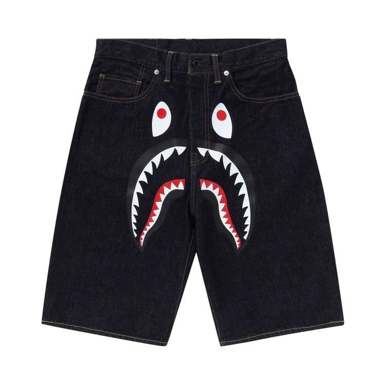 BAPE Shark Denim Shorts Navy/Indigo