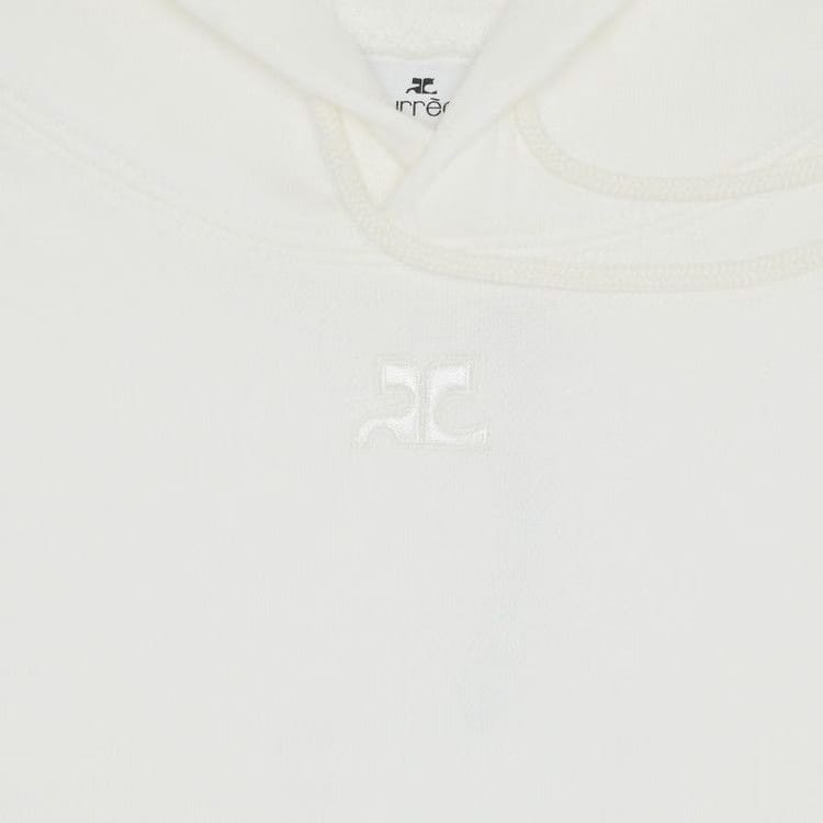 Courrèges Fleece Hoodie Hoodie Heritage White
