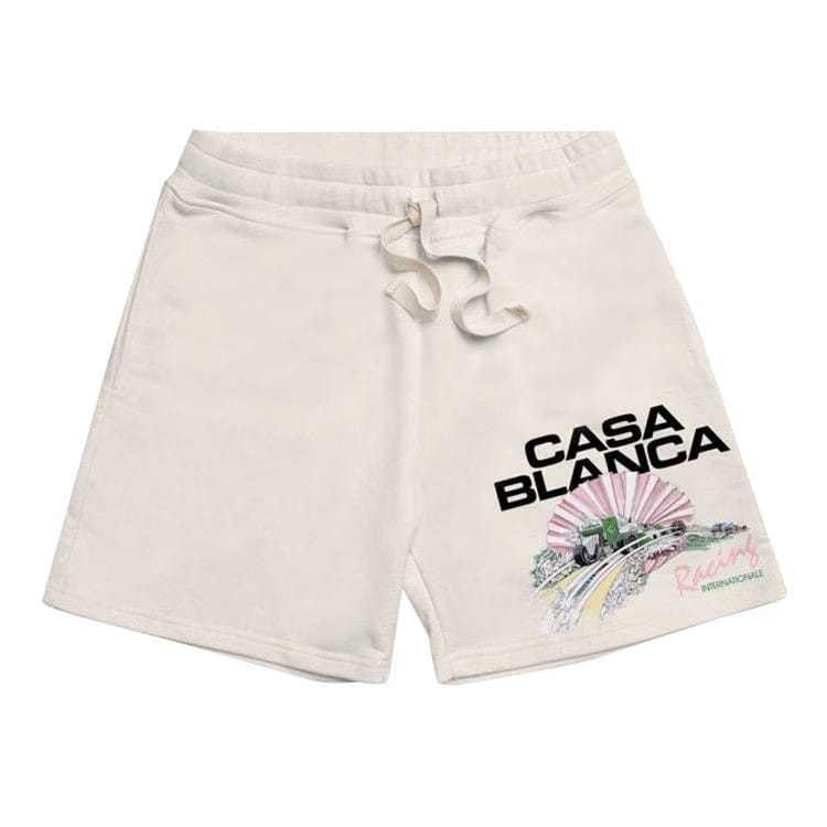 Casablanca Racing Shell Embroidered Sweatshort Off White