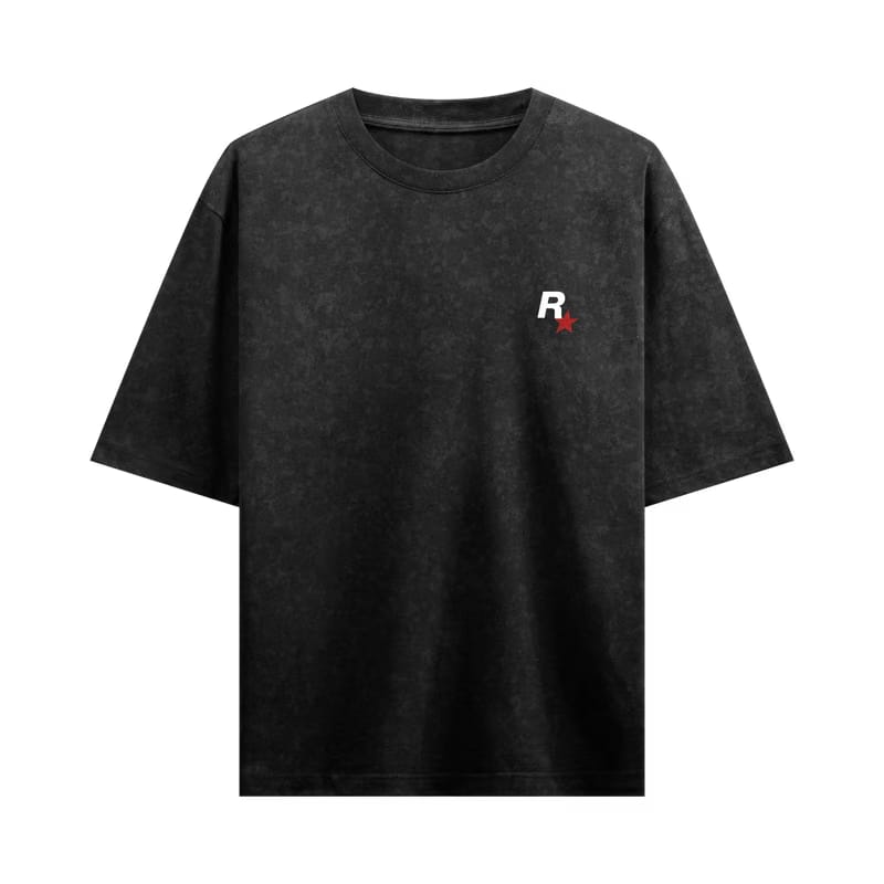 Myugen Wild West Acid Wash Oversized T-Shirt Black