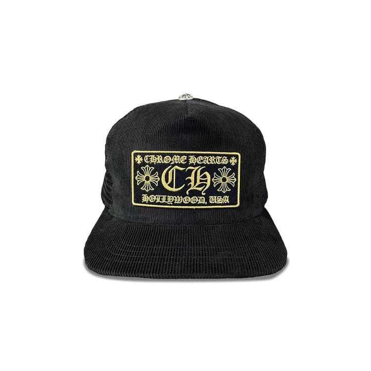 Chrome Hearts Hollywood Corduroy Trucker Hat Black/Gold