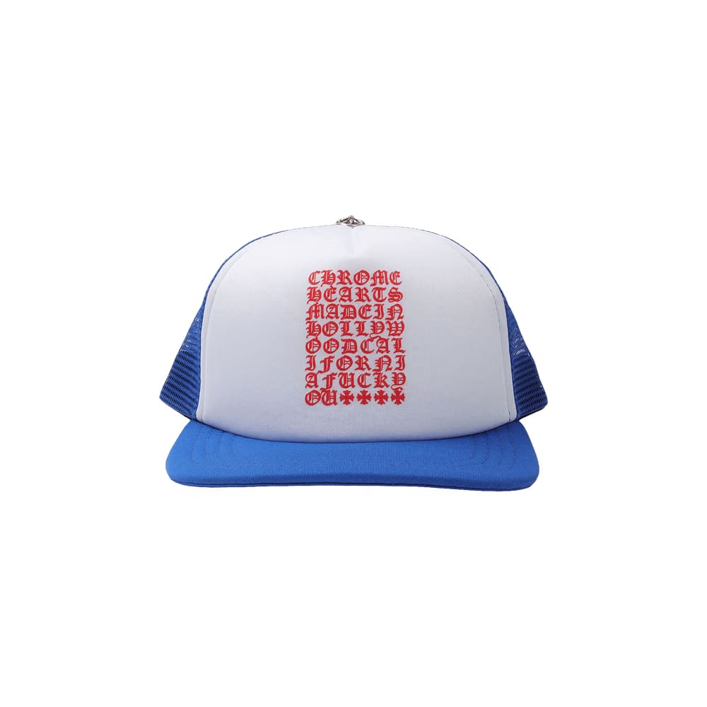Chrome Hearts Eyechart Trucker Hat Blue/White/Red