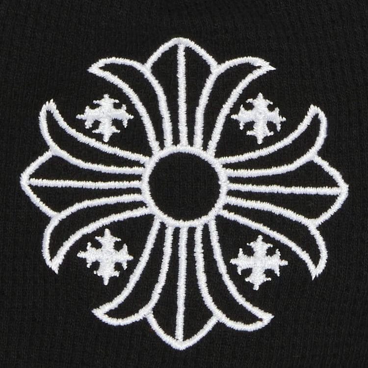 Chrome Hearts Skull Cross Logo Beanie Black/White