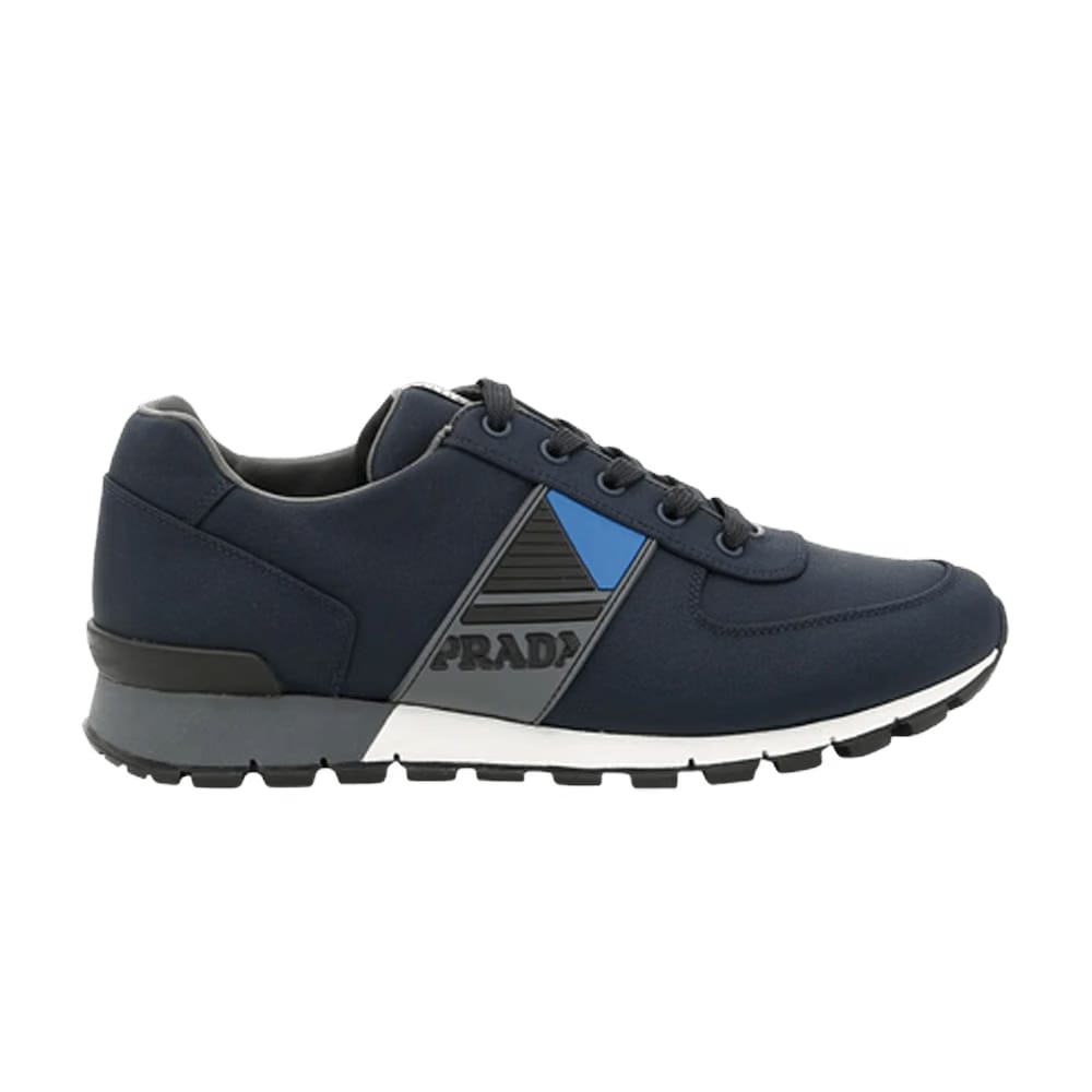 Prada Technical Fabric Logo Sneakers Blue