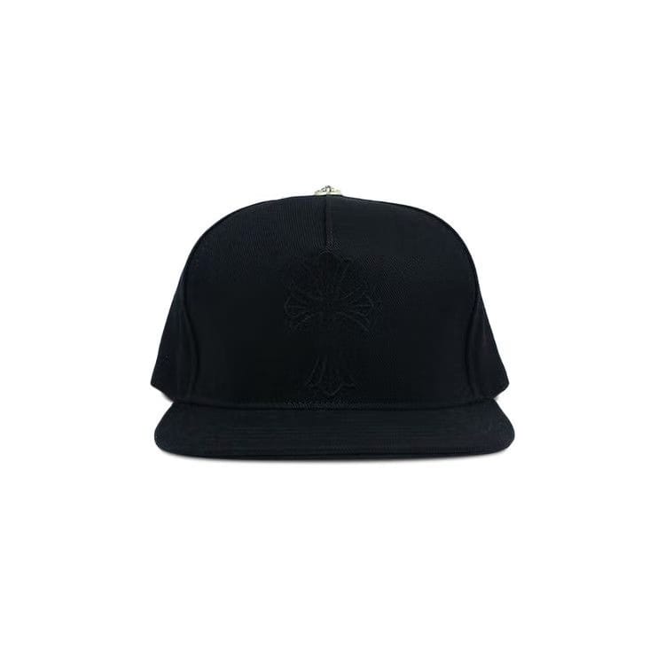 Chrome Hearts Cross Waxed Denim Snapback Black