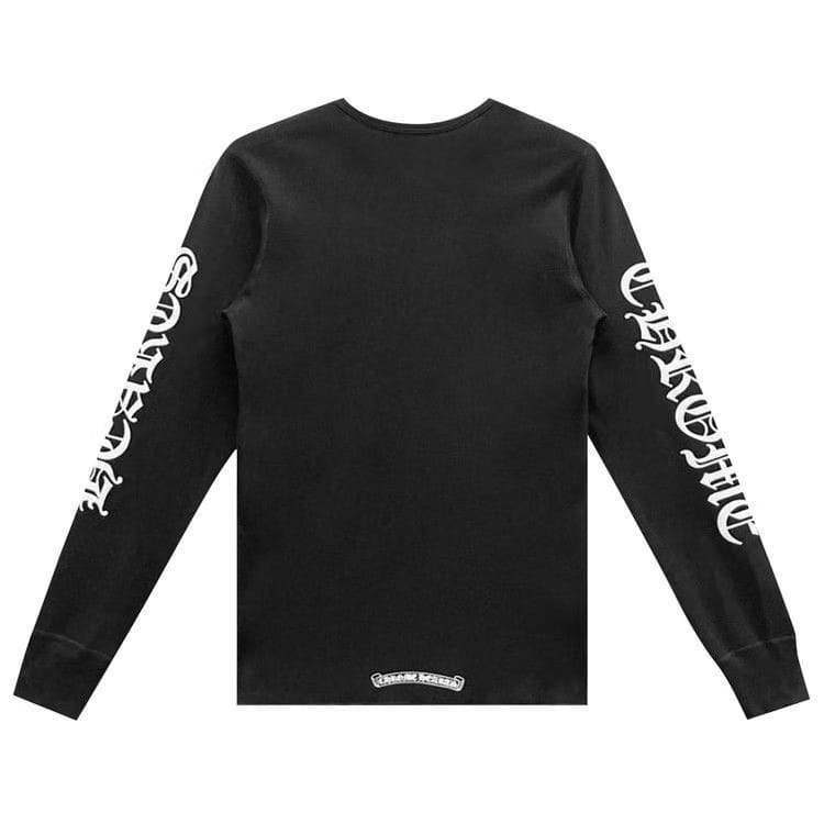 Chrome Hearts Scroll Logo Long-Sleeve Thermal T-Shirt Black
