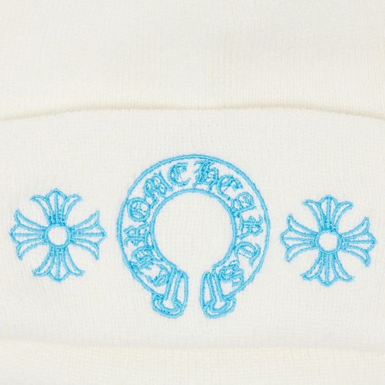Chrome Hearts Miami Exclusive Horseshoe Beanie White/Blue