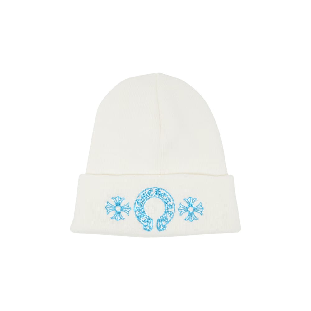 Chrome Hearts Miami Exclusive Horseshoe Beanie White/Blue