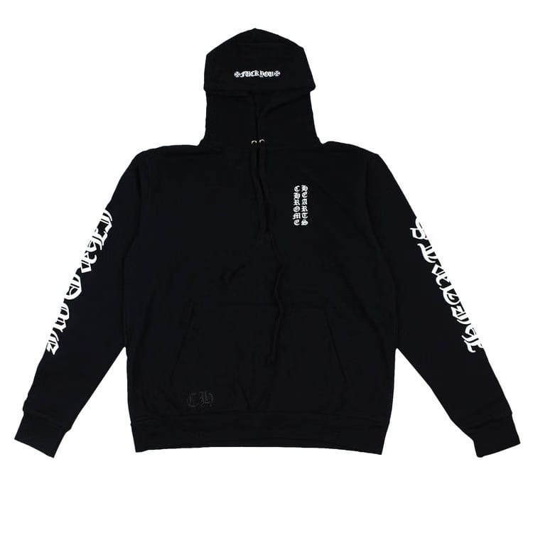 Chrome Hearts Letters Sleeve Pullover Hoodie Black/White