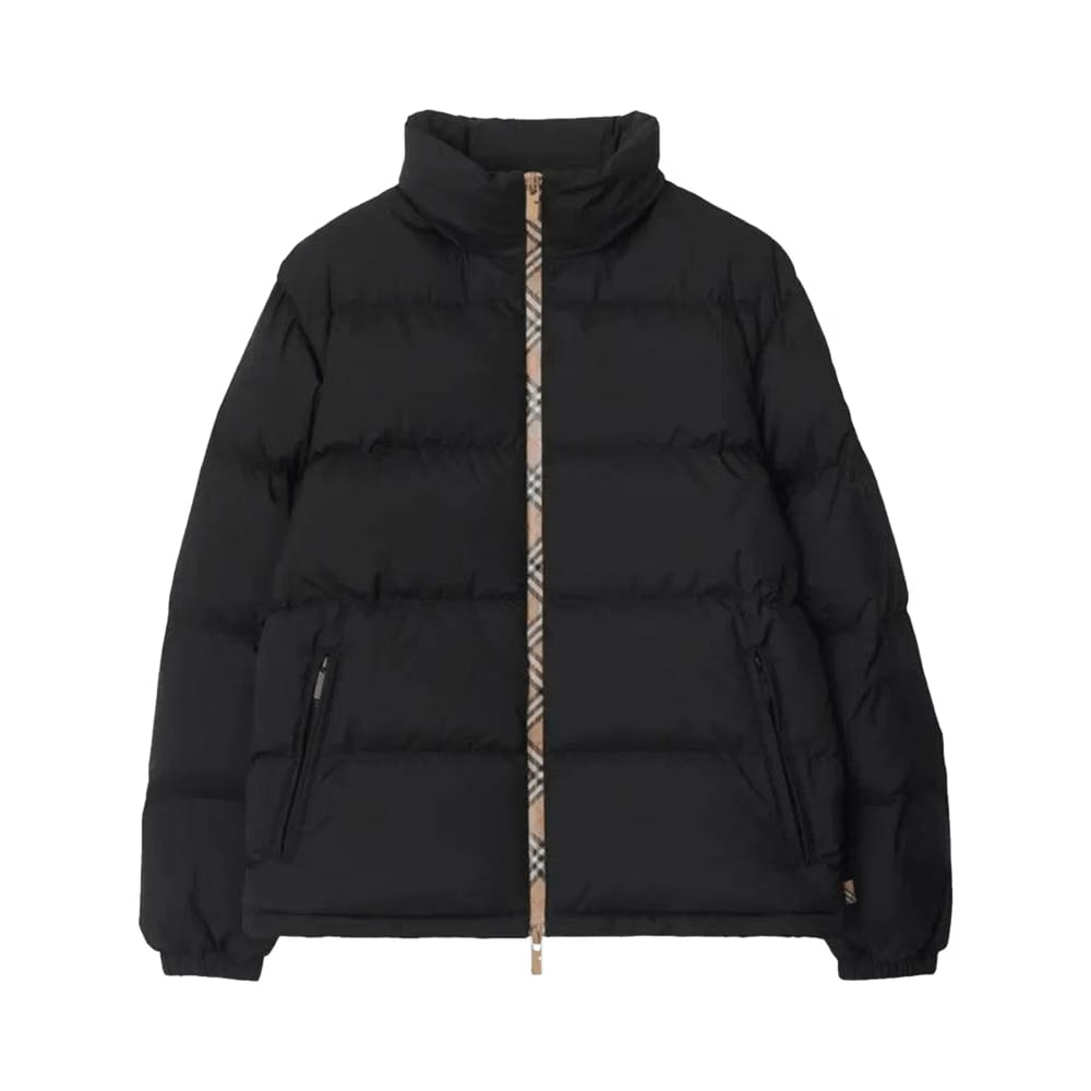 Burberry Check Trim Puffer Jacket Black
