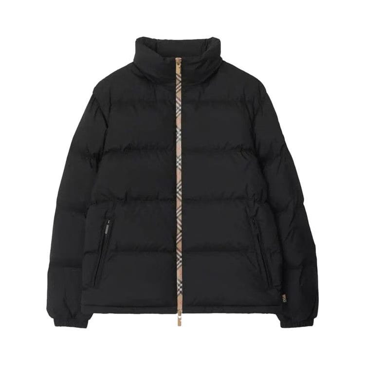 Burberry Check Trim Puffer Jacket Black
