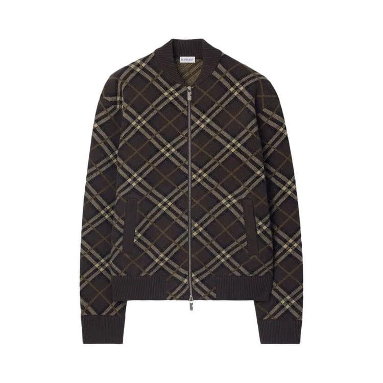 Burberry Check Zip-Up Jacket TRUFFLE