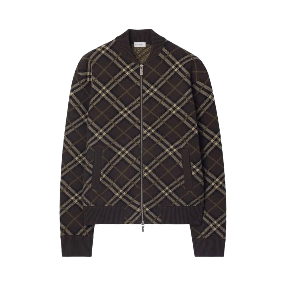 Burberry Check Zip-Up Jacket TRUFFLE