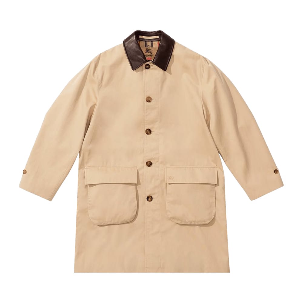 Supreme x Burberry Leather Collar Trench Beige
