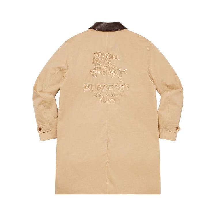 Supreme x Burberry Leather Collar Trench Beige