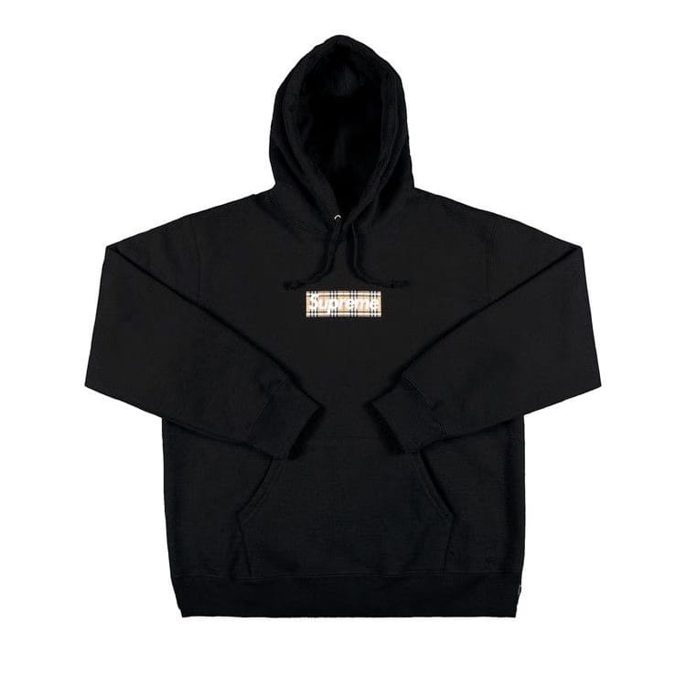 Supreme x Burberry Box Logo Hoodie Black