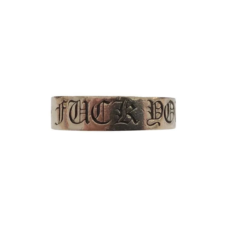 Chrome Hearts Fuck You Ring Silver