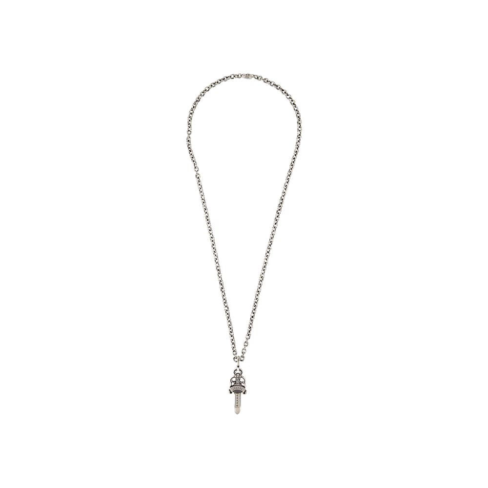 Chrome Hearts Dagger Pendant Necklace Silver
