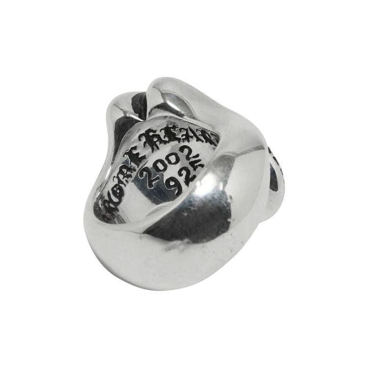 Chrome Hearts Diamond Studded Rolling Stones Ring Silver