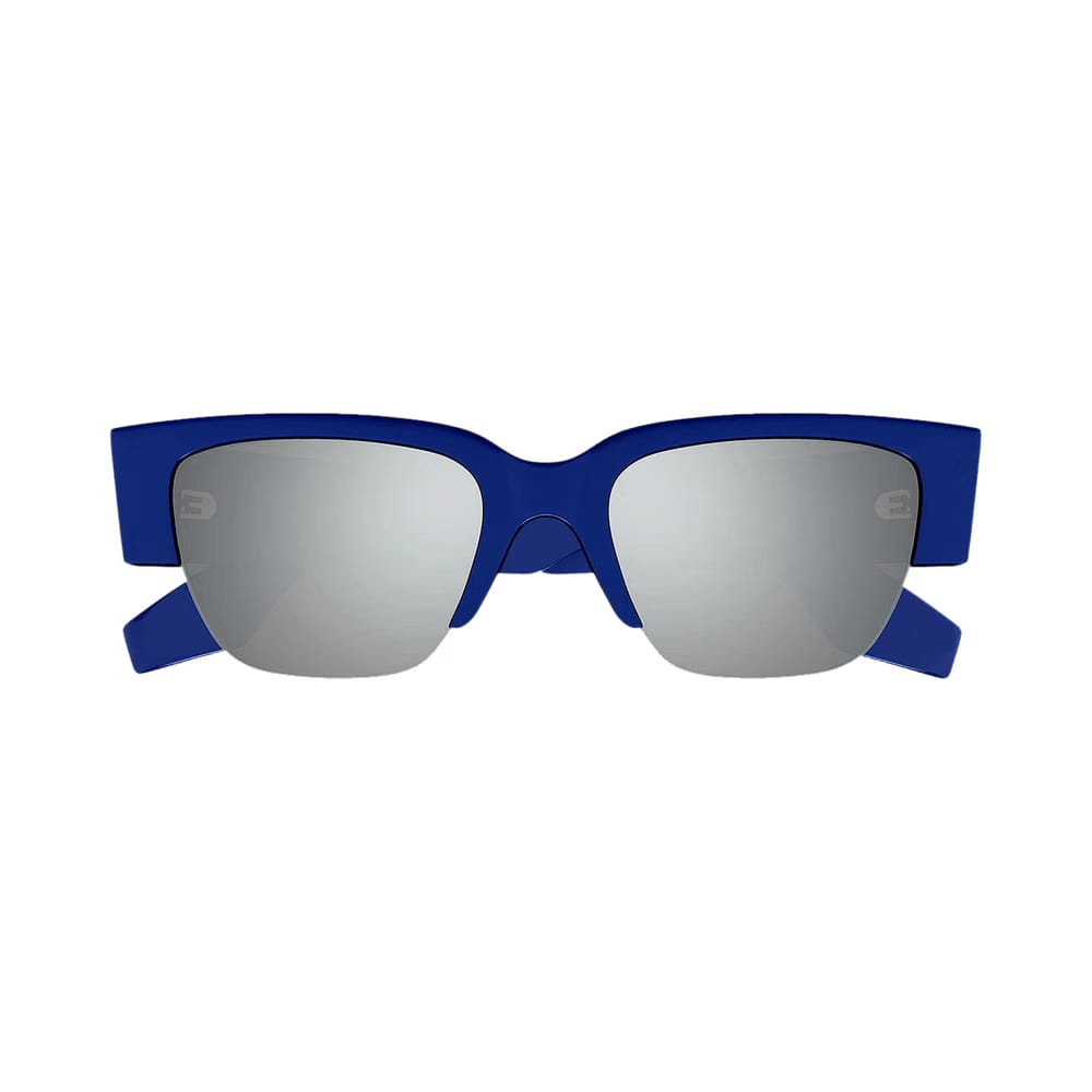 Alexander McQueen Half Frame Sunglasses Blue/Silver