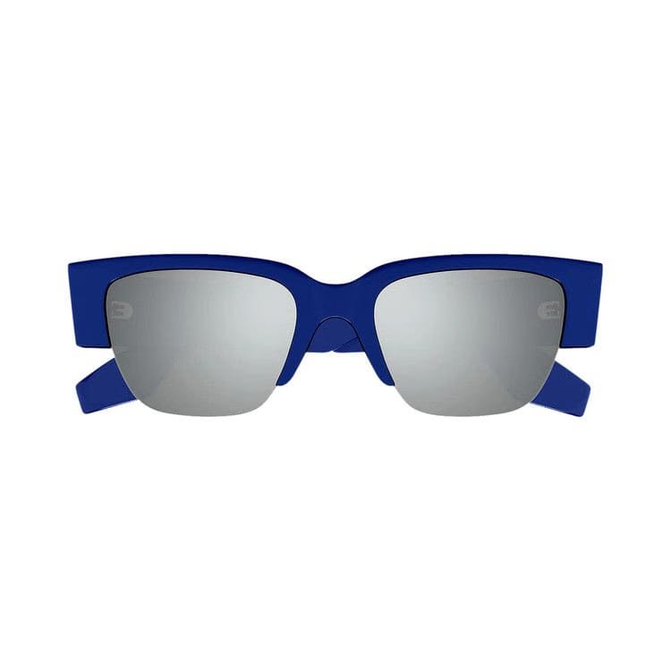 Alexander McQueen Half Frame Sunglasses Blue/Silver
