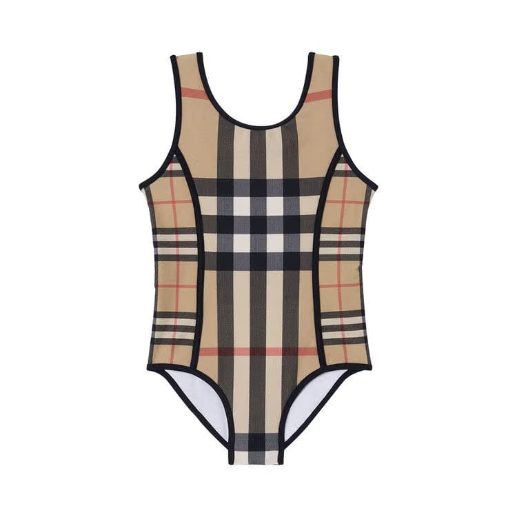 Burberry Kids Vintage Check Swimsuit Archive Beige