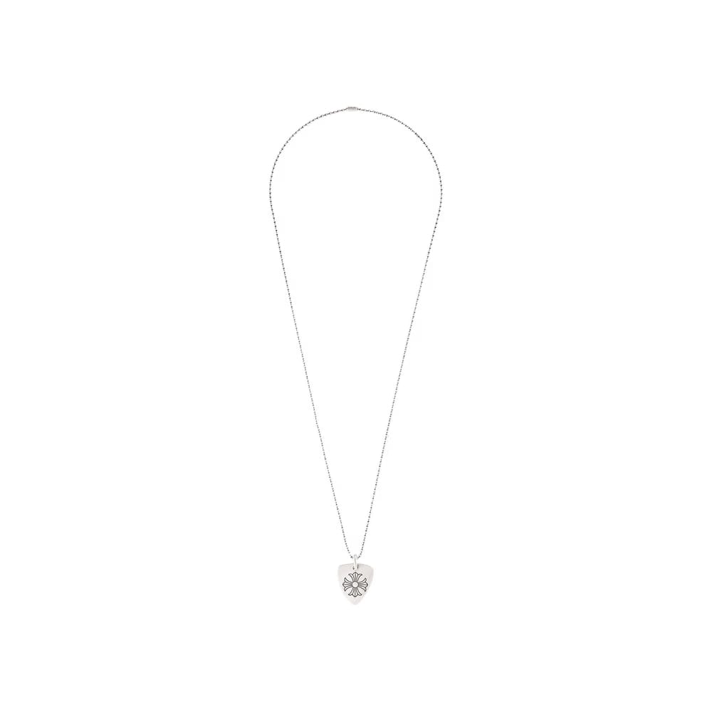 Chrome Hearts Maltese Cross Triangle Dog Tag Pendant Necklace Silver